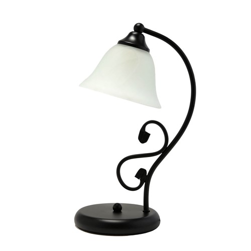 Tischlampe weiß schwarz - schwarz, glas