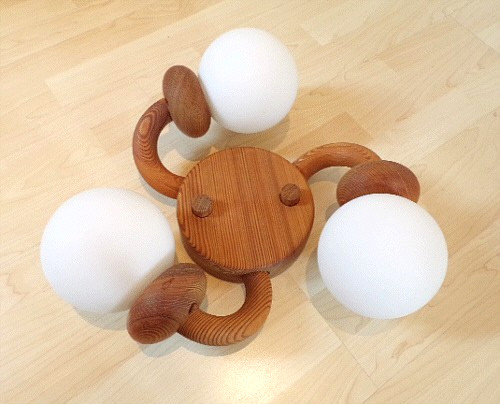 Lampada vintage glaskugel holz - lampada,